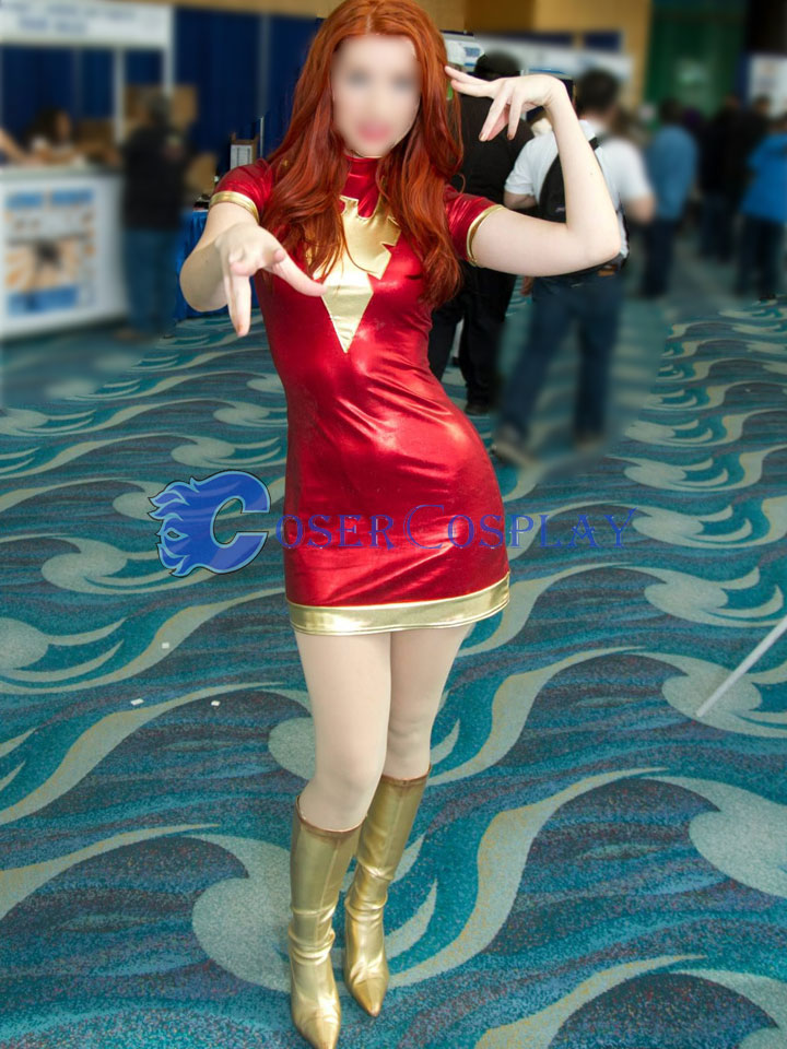 X-Men Phoenix Jean Grey Cosplay Costume Red Dress